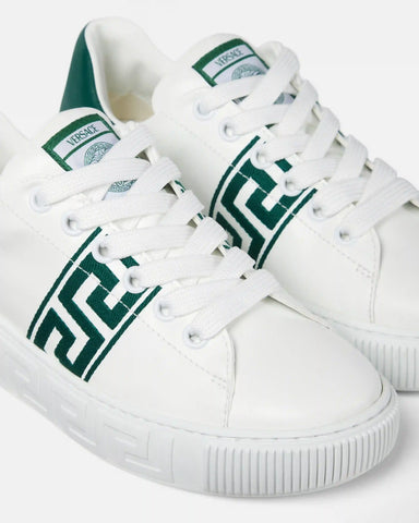 Kids Greca Embroidered Nylon Sneakers