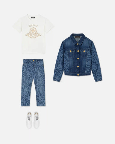 Kids Embellished Printed Cotton-Jersey T-Shirt