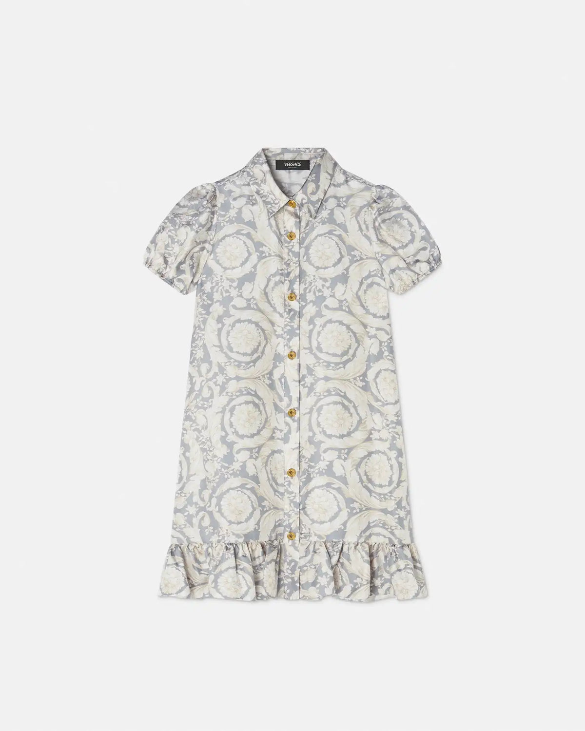Kids Printed Silk Twill Shirt Dress