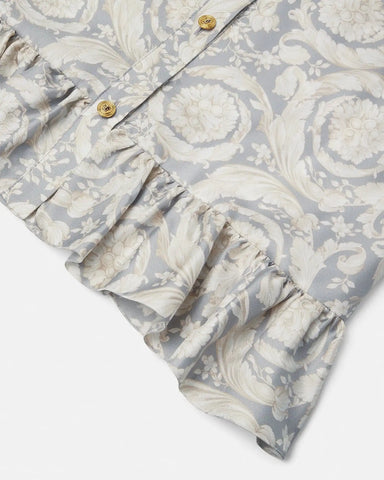 Kids Printed Silk Twill Shirt Dress