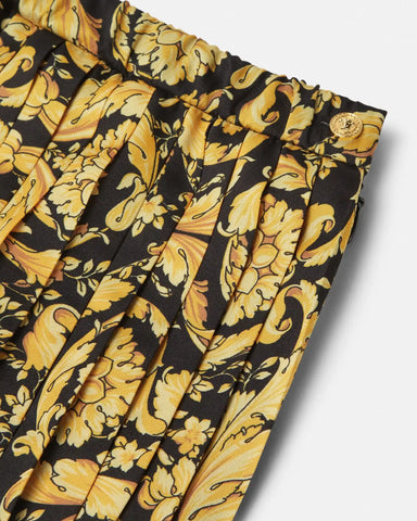Kids Printed Twill Pleated Skirt