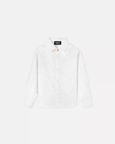 Kids Jacquard Cotton-Poplin Shirt