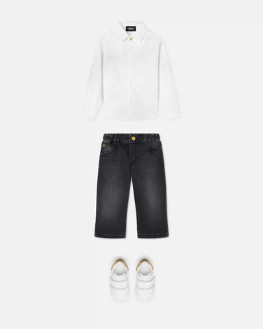 Kids Jacquard Cotton-Poplin Shirt