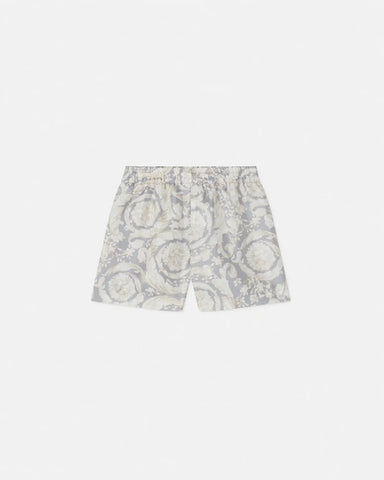 Kids Printed Silk Twill Shorts