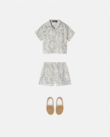 Kids Printed Silk Twill Shorts