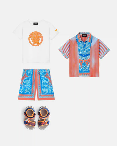 Kids Printed Cotton-Poplin Shorts