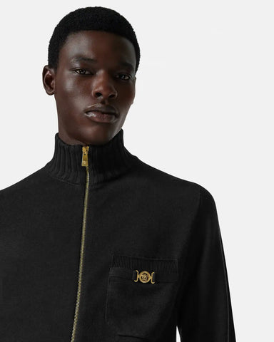 Cashmere-Cotton Knit Zip Sweater