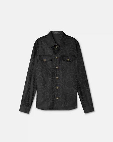 Jacquard Cotton-Poplin Shirt