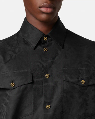 Jacquard Cotton-Poplin Shirt