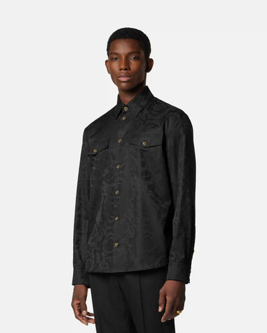 Jacquard Cotton-Poplin Shirt