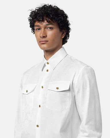 Jacquard Cotton-Poplin Shirt