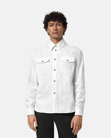 Jacquard Cotton-Poplin Shirt