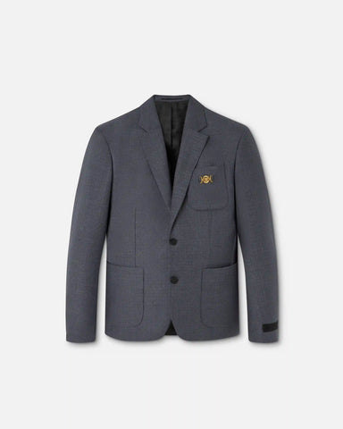 Micro-Checked Wool Blazer