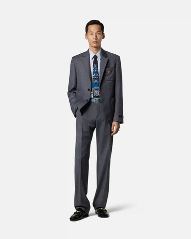 Micro-Checked Wool Blazer