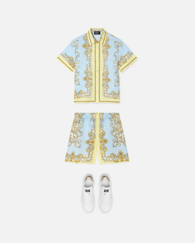 Kids Printed Silk Twill Shorts