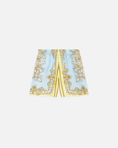 Kids Printed Silk Twill Shorts