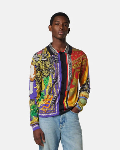 Printed Silk Knit Shirt