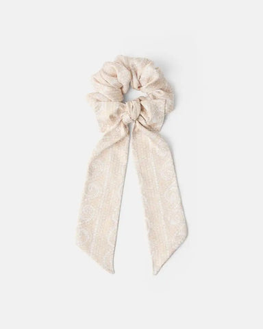 Kids Printed Twill Ribbon Tie Scrunchie