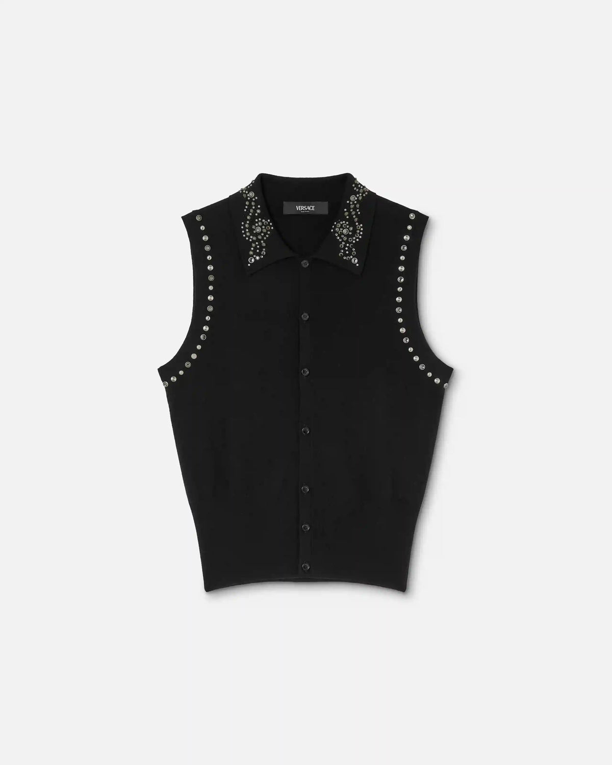 Embellished Cashmere-Blend Knit Vest