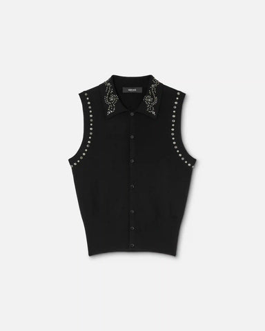 Embellished Cashmere-Blend Knit Vest