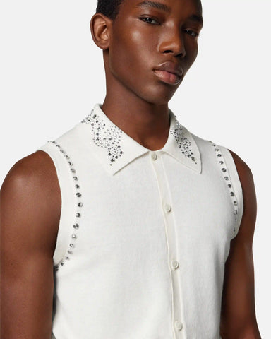 Embellished Cashmere-Blend Knit Vest