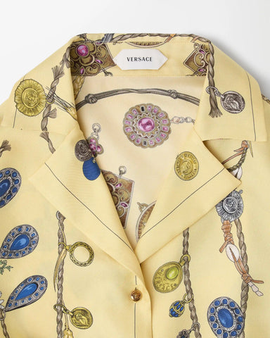 Printed Crop Silk Twill Shirt