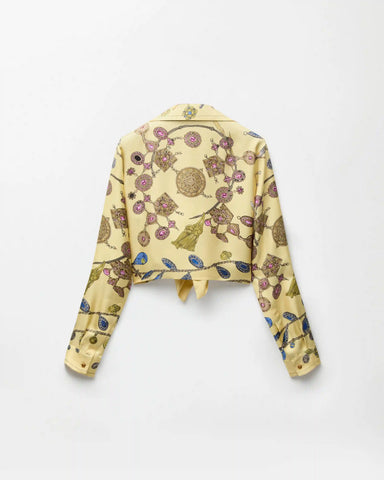 Printed Crop Silk Twill Shirt