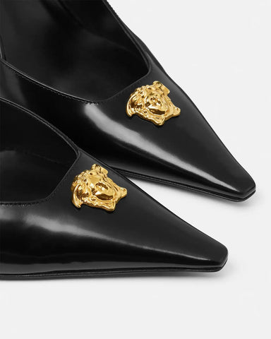 La Medusa Leather Slingbacks 85 mm