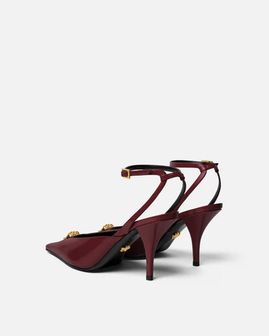 La Medusa Leather Slingbacks 85 mm