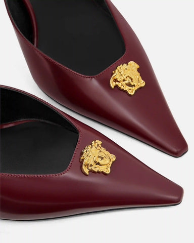 La Medusa Leather Slingbacks 85 mm