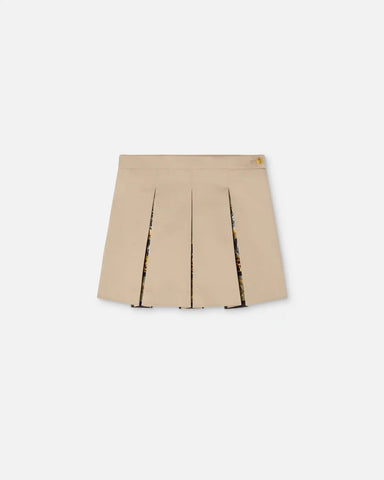 Kids Printed Cotton-Gabardine Pleated Skirt