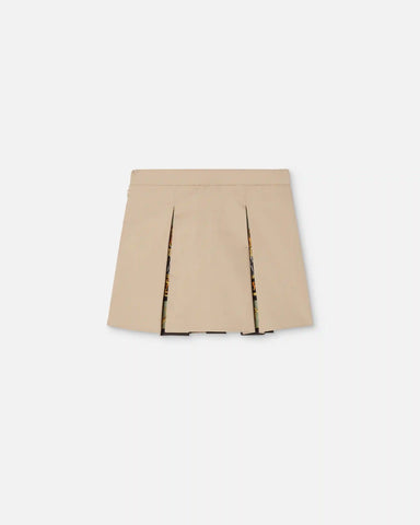 Kids Printed Cotton-Gabardine Pleated Skirt