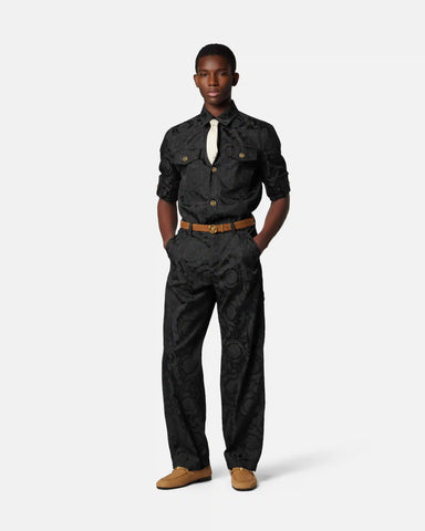 Jacquard Cotton Carpenter Pants