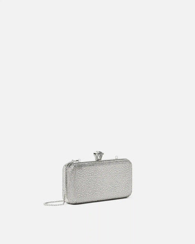 La Medusa Embellished Satin Clutch