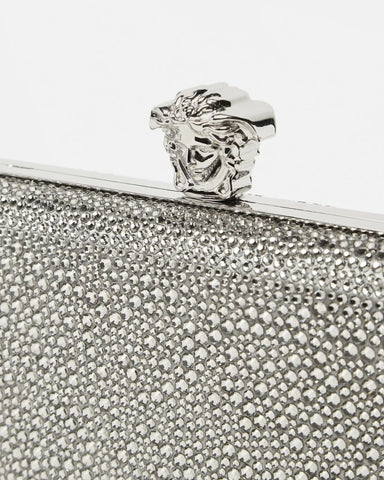 La Medusa Embellished Satin Clutch