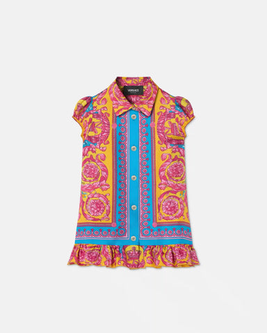 Kids Printed Silk Twill Dress