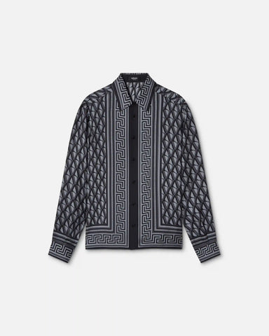 Printed Silk Twill Slim Shirt