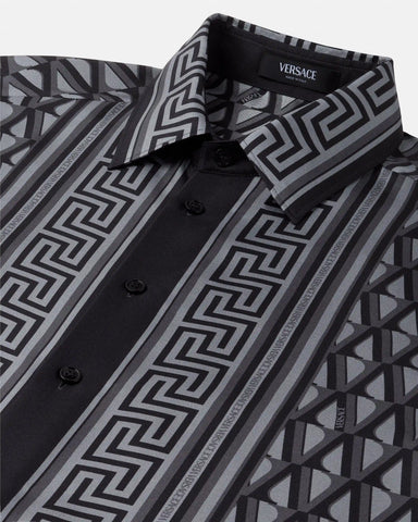 Printed Silk Twill Slim Shirt