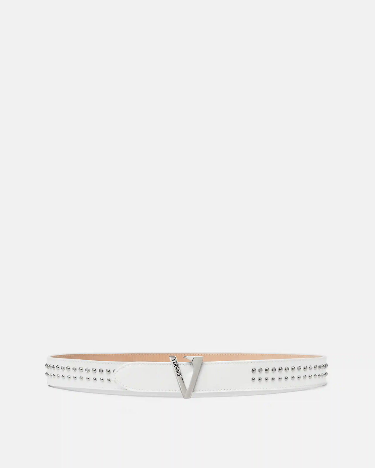 V Embellished Leather Belt 3 cm