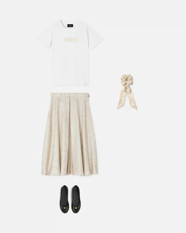 Kids Printed Twill Pleated Skirt