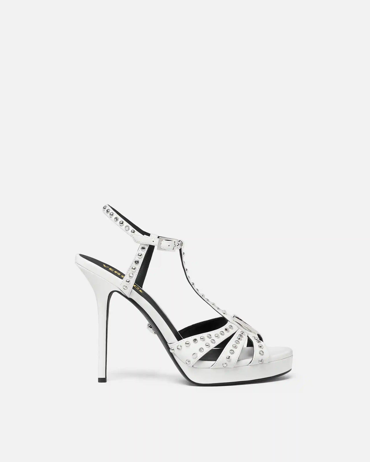 V Embellished Leather Sandals 115 mm