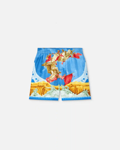 Printed Silk Twill Regular Shorts