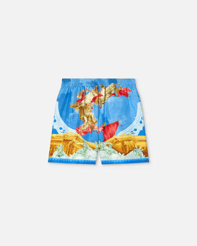 Printed Silk Twill Regular Shorts