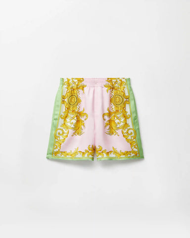 Printed Silk Twill Shorts