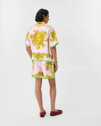 Printed Silk Twill Shorts
