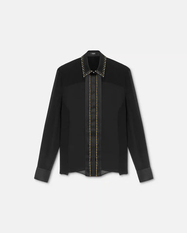 Embellished Silk Georgette Relaxed Shirt