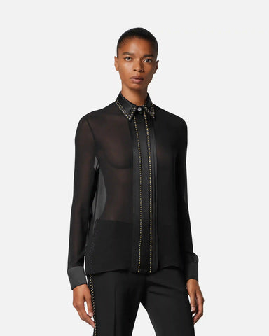 Embellished Silk Georgette Relaxed Shirt