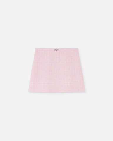 Wool CrÃªpe Tweed A-Line Mini Skirt