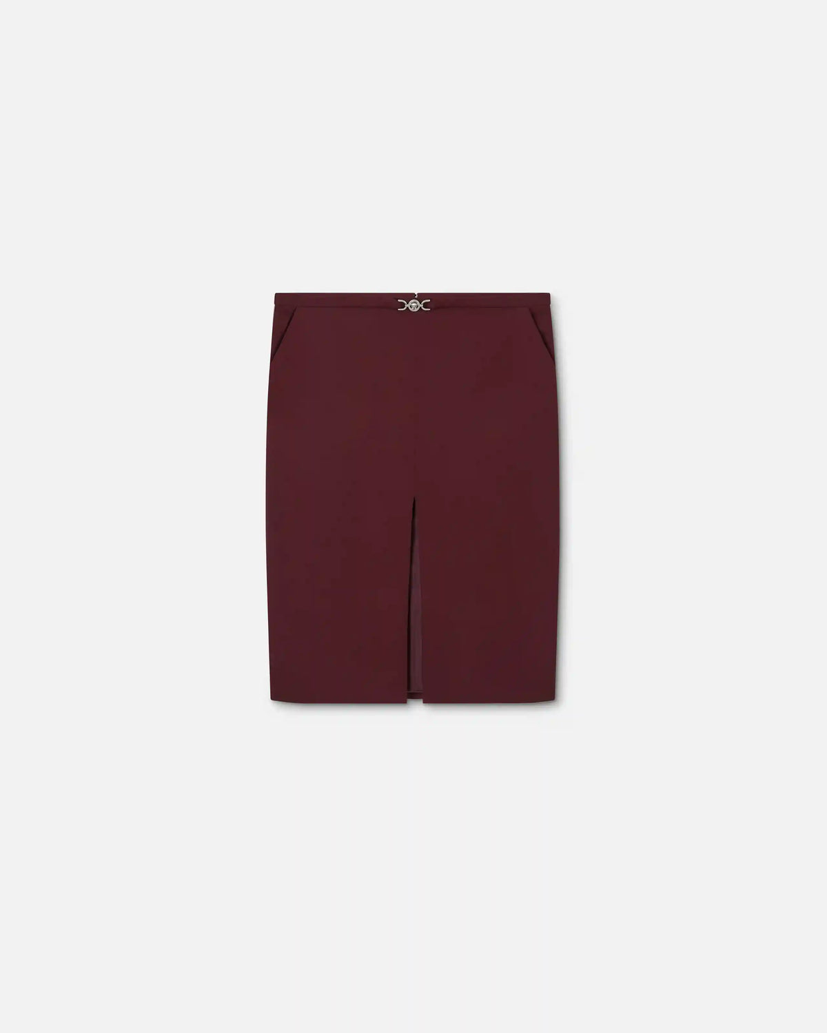 Stretch Gabardine Pencil Midi Skirt