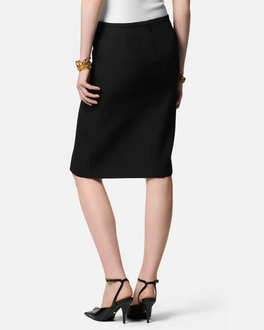 Wool Pencil Midi Skirt